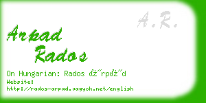 arpad rados business card